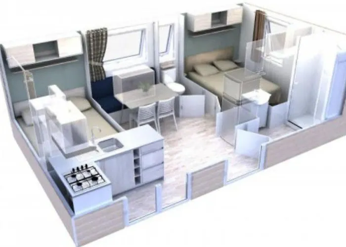 Mobil-home 4 Pers Avec Terrasse Au Les Tournesols - Api-1-52-489 Camping